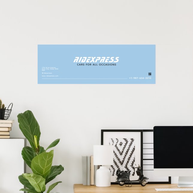Autogeschäft, blau poster (Heimbüro)