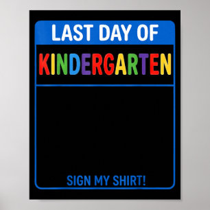 Autogramm-Abschluss Kinder Letzter Tag im Kinderga Poster