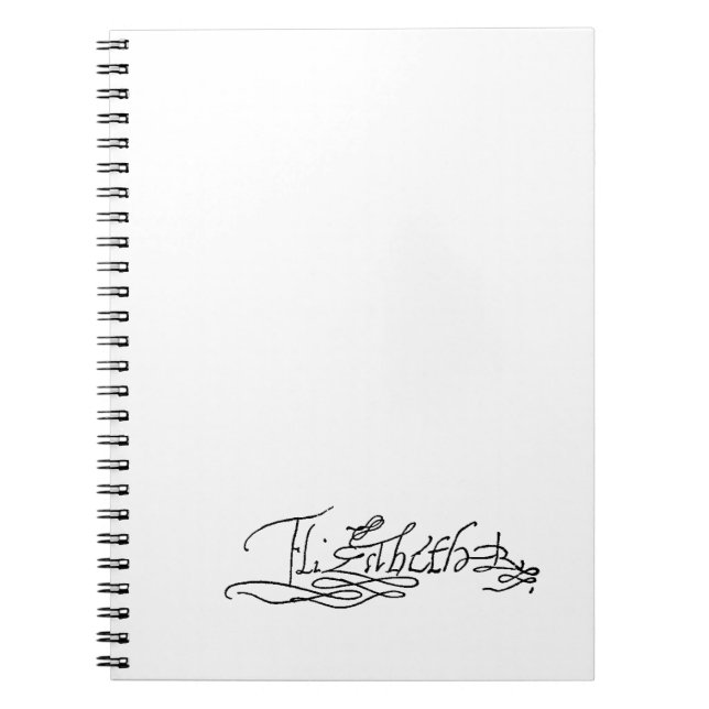 Autogramm der Königin Elizabeth I von England Notizblock (Vorderseite)