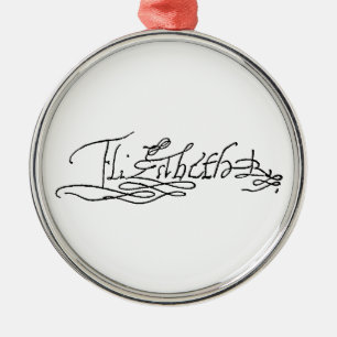 Autogramm der Königin Elizabeth I von England Ornament Aus Metall