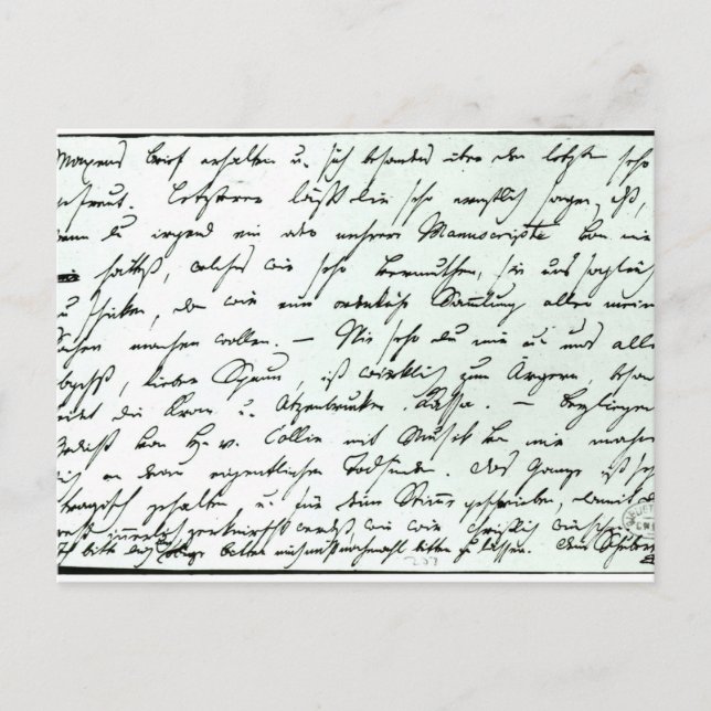 Autogrammbrief von Franz Schubert Postkarte (Vorderseite)