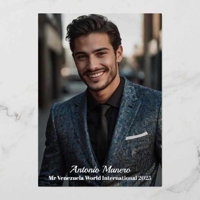 Autogrammkarte für den Minimalistischen Seitenaufk Folieneinladung (Vorderseite)