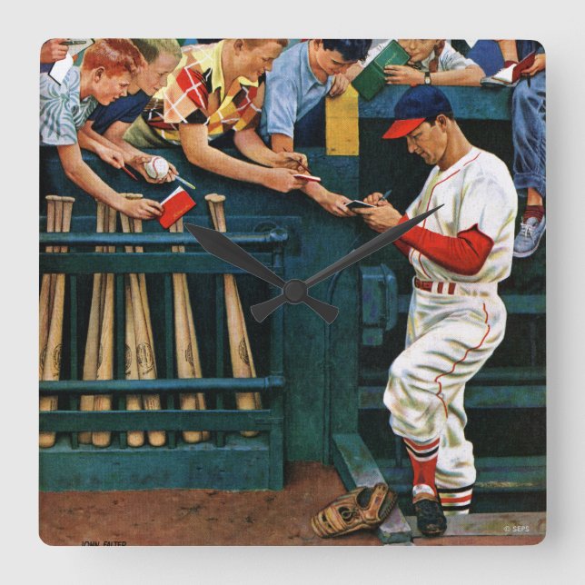 Autogrammsitzung Quadratische Wanduhr (Vorderseite)