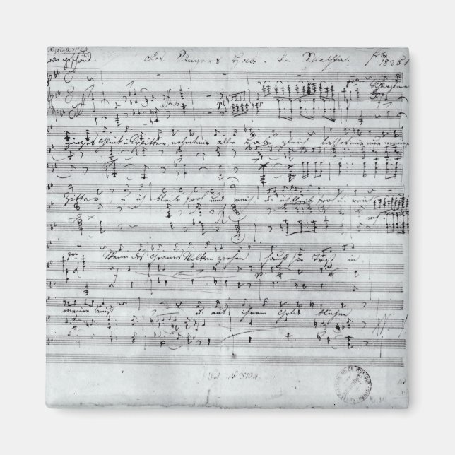 Autograph-Punktzahl für die Lüge 'Des Sangers Habe Magnet (Vorne)