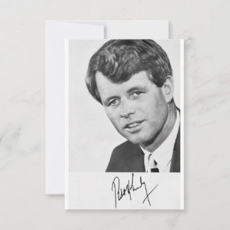 Autographierte Robert Kennedy Campaign Card 1968