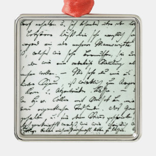 Autographischer Buchstabe von Franz Schubert Ornament Aus Metall