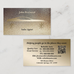 Autohändler Classy Gold & Black QR Code  Visitenkarte