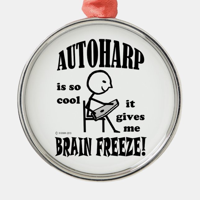 Autoharp, Brain Freeze Silbernes Ornament (Vorne)