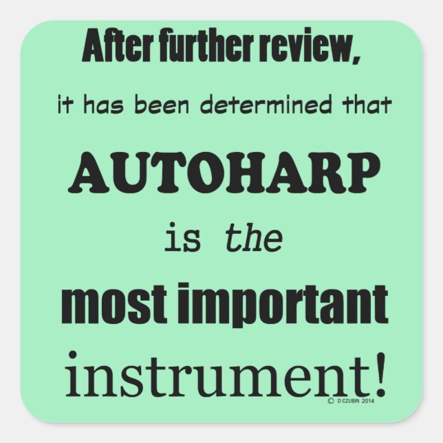 Autoharp der wichtigste Instrumentenquadrat-Aufkle Quadratischer Aufkleber (Vorderseite)