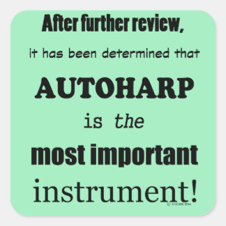 Autoharp der wichtigste Instrumentenquadrat-Aufkle Quadratischer Aufkleber