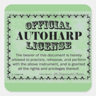 Autoharp License Square Aufkleber