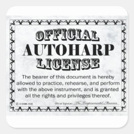 Autoharp License Square Aufkleber