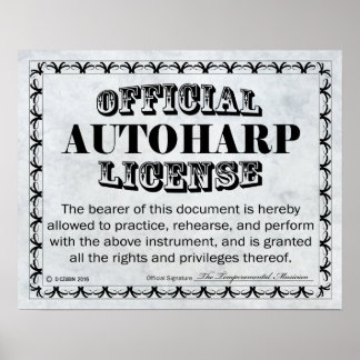 Autoharp-Lizenz Poster
