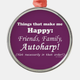 Autoharp macht mich glücklich silbernes ornament