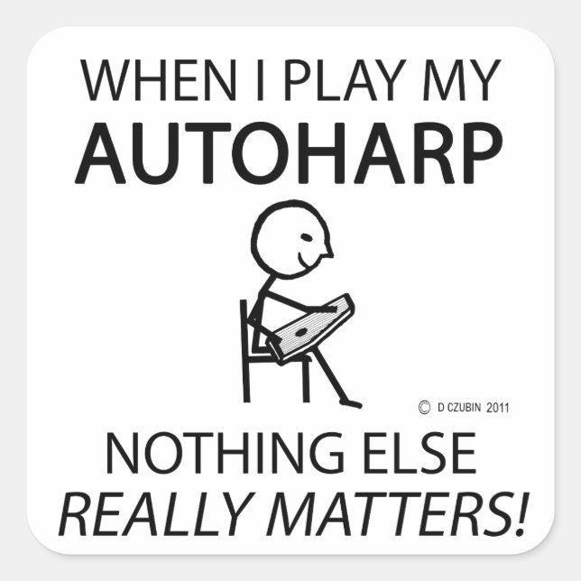 Autoharp Nichts Wichtiges Quadratischer Aufkleber (Vorderseite)