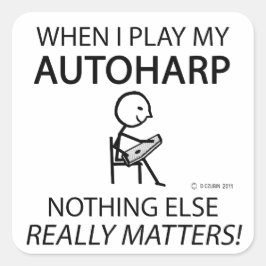 Autoharp Nichts Wichtiges Quadratischer Aufkleber