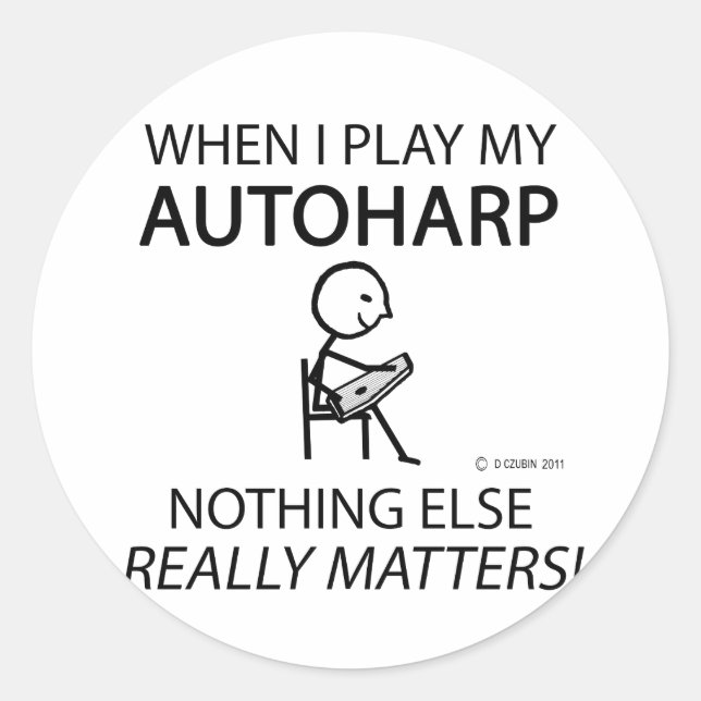 Autoharp Nichts Wichtiges Runder Aufkleber (Vorderseite)