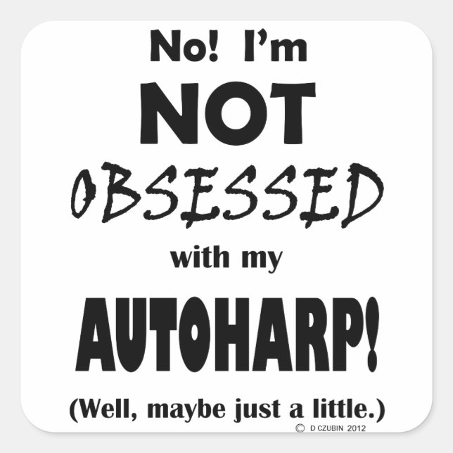 Autoharp Quadratischer Aufkleber (Vorderseite)