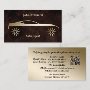 Autohaus Velvet Chocolate & Gold QR Code  Visitenkarte