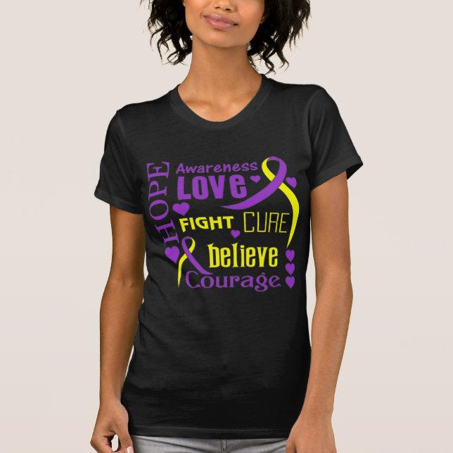 Autoimmune Hepatitis Hope Words Collage T-Shirt (Vorderseite)