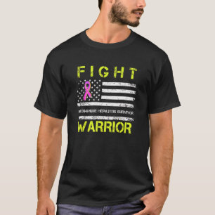 Autoimmune Hepatitis Survivor Warrior America Flag T-Shirt