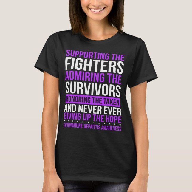 Autoimmunhepatitis Survivor Hepatitis Ribbon T-Shirt (Vorderseite)