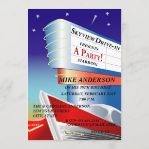 Autokino-Film-Thema-Einladung Einladung