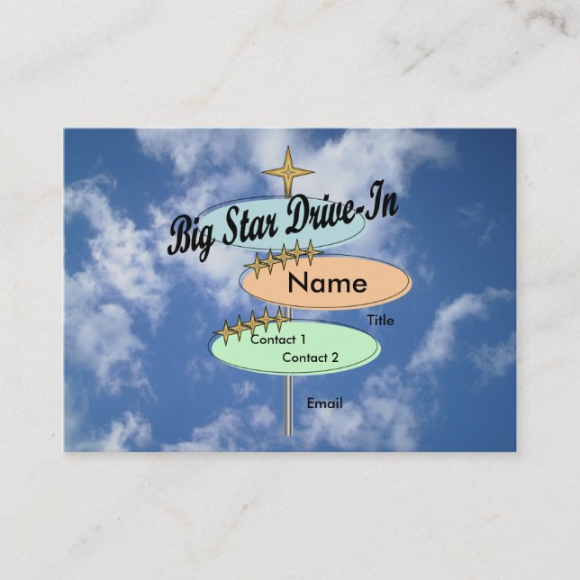 Autokino-Visitenkarte Visitenkarte (Vorderseite)