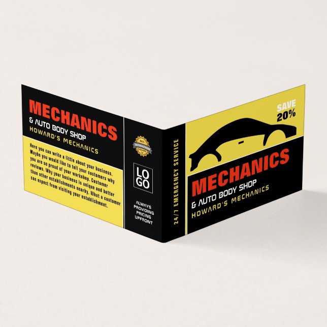 Autologo, Mechanik und Reparatur von Auto, detaill Visitenkarten (Vorderseite)