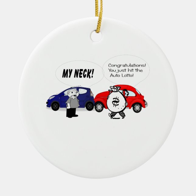 Autolotto-Verzierung Keramikornament (Vorne)