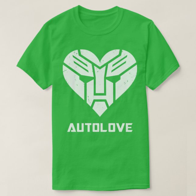 Autolove Cool Robot Inspiriert Herzsymbol T-Shirt (Design vorne)