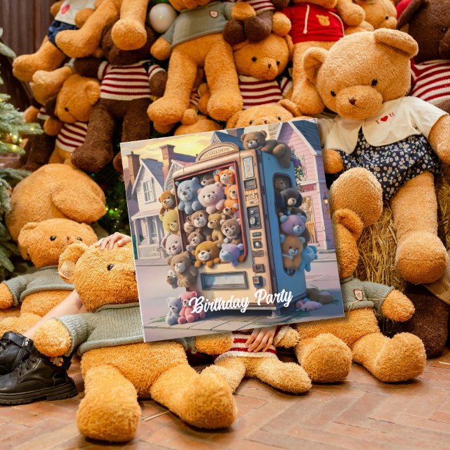 Automat gefüllt mit Teddybären Einladung (Von Creator hochgeladen)