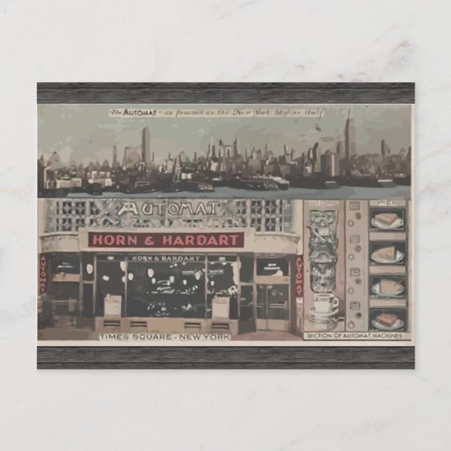 Automat Horn & Hardart Time Square New York, Vinta Postkarte (Vorderseite)