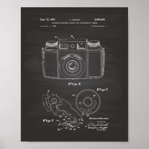Automatische Exposition 1961 Patent Art Chalkboard Poster