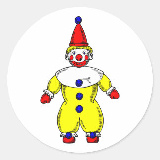 Automatischer Clown-Cartoon Johnny Runder Aufkleber