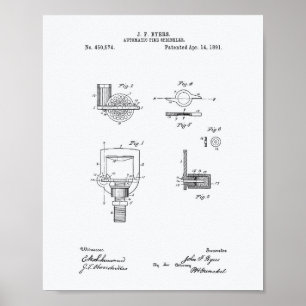 Automatischer Feuersprinkler 1891 Patent - Weißbuc Poster