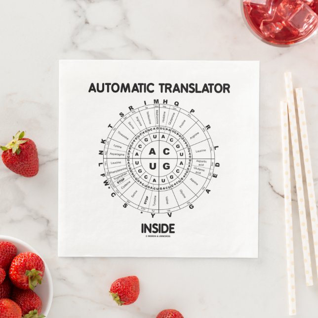 Automatischer Translator Inside RNA Codon Wheel Serviette (Beispiel)