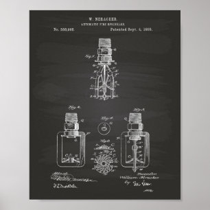 Automatisches Patent des Feuer-Sprenger-1888 - Poster