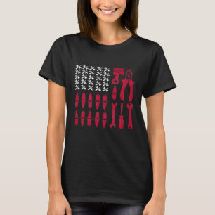 Automechaniker Amerikanische Flagge Liebe Autos Me T-Shirt