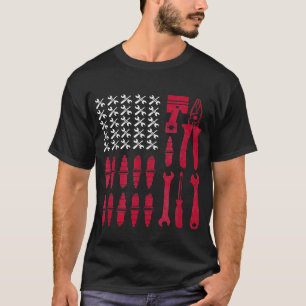 Automechaniker Amerikanische Flagge Liebe Autos Me T-Shirt