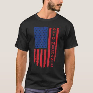 Automechaniker Amerikanische Flagge USA T-Shirt