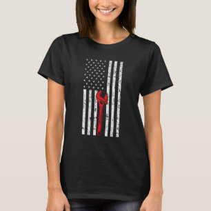 Automechaniker-Amerikanischer Flaggenschlüssel T-Shirt