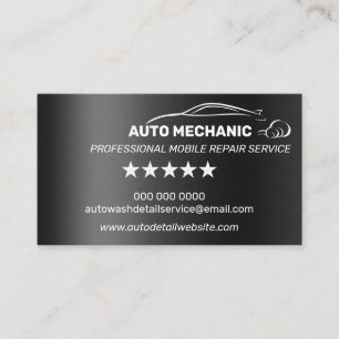 Automechaniker Kraftfahrzeugreparaturservice Metal Visitenkarte