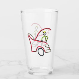 Automechaniker Stickman Glas