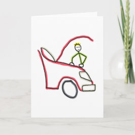 Automechaniker Stickman Karte