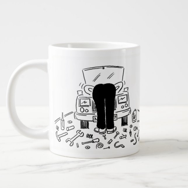 Automechanische Illustration Jumbo-Tasse (Links)