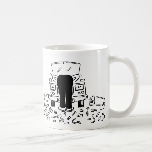 Automechanische Illustration Kaffeetasse (Rechts)