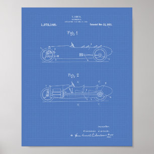 Automobil 1921 Patent Kunst Blaupause Poster