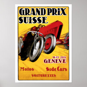 Automobil-Anzeigen-Vintages Kunst-Plakat Grandprix Poster