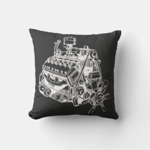 Automobil Auto V 12 Motor Illustration Kunst Kissen